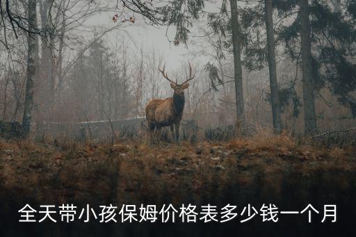 全天帶小孩保姆價格表多少錢一個月