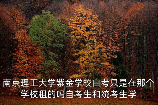 南京理工大學紫金學校，南京理工大學紫金學校自考只是在那個學校租的嗎自考生和統考生學