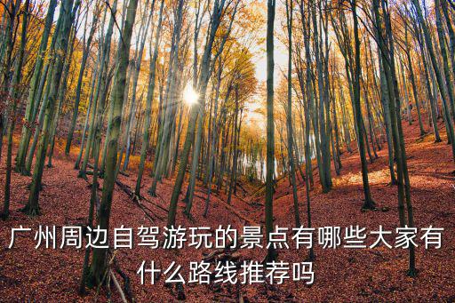 廣州周邊自駕游玩的景點有哪些大家有什么路線推薦嗎