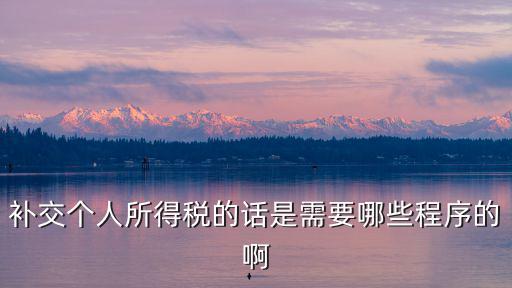 個稅補交，能補交個人所得稅嗎滯納金是如何算的