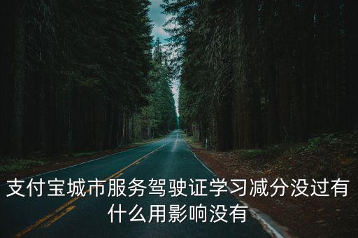 支付寶城市服務(wù)駕駛證學(xué)習(xí)減分沒過有什么用影響沒有