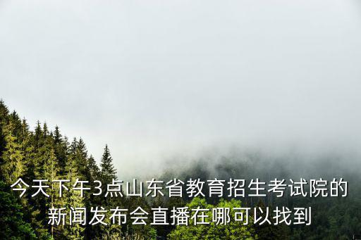 今天下午3點山東省教育招生考試院的新聞發(fā)布會直播在哪可以找到