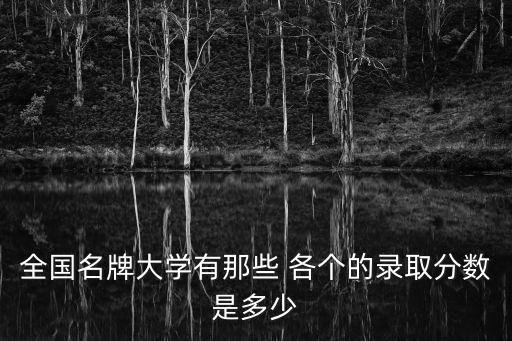 全國名牌大學有那些 各個的錄取分數是多少