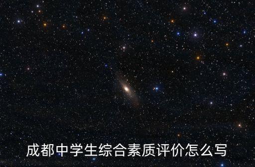 成都中學生綜合素質評價怎么寫