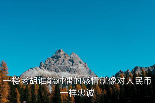 一樓老胡誰能對偶的感情就像對人民幣一樣忠誠
