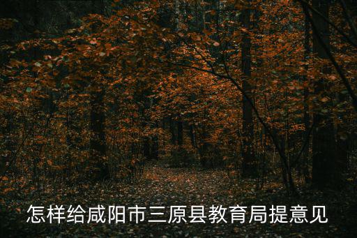 怎樣給咸陽市三原縣教育局提意見