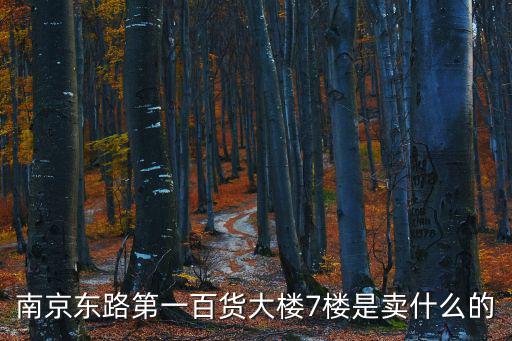 南京東路第一百貨大樓7樓是賣什么的