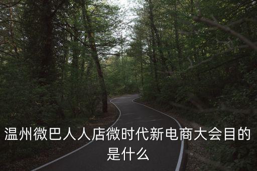 溫州微巴人人店微時代新電商大會目的是什么