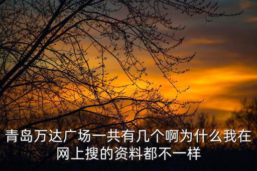 青島萬達廣場一共有幾個啊為什么我在網上搜的資料都不一樣