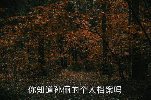 你知道孫儷的個人檔案嗎