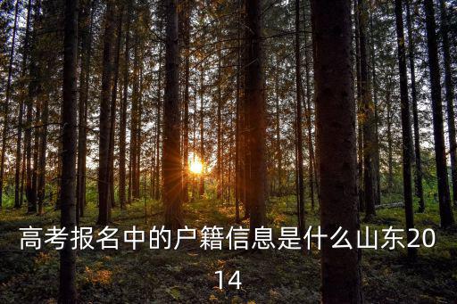 戶籍信息，高考報名戶籍信息填好以后如何確定