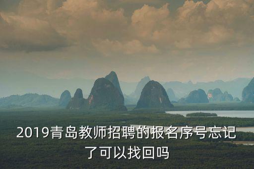 2019青島教師招聘的報名序號忘記了可以找回嗎
