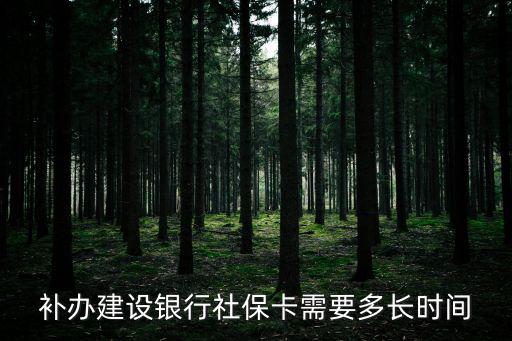 補辦建設銀行社保卡需要多長時間