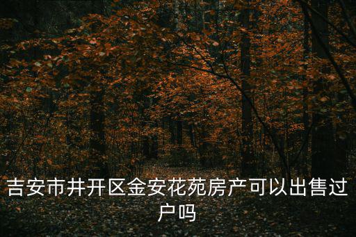 吉安市井開區金安花苑房產可以出售過戶嗎