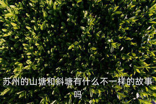 蘇州的山塘和斜塘有什么不一樣的故事嗎