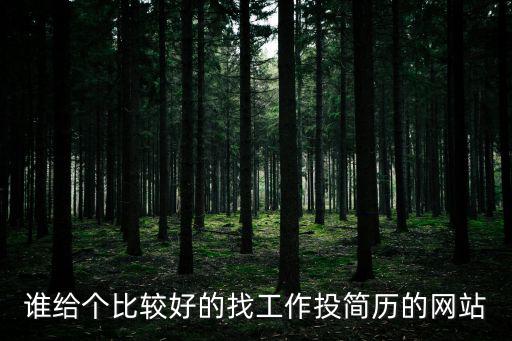 誰給個比較好的找工作投簡歷的網站