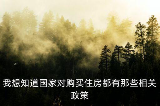 購(gòu)房政策，我想知道國(guó)家對(duì)購(gòu)買住房都有那些相關(guān)政策