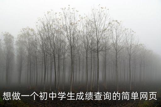 想做一個初中學生成績查詢的簡單網頁