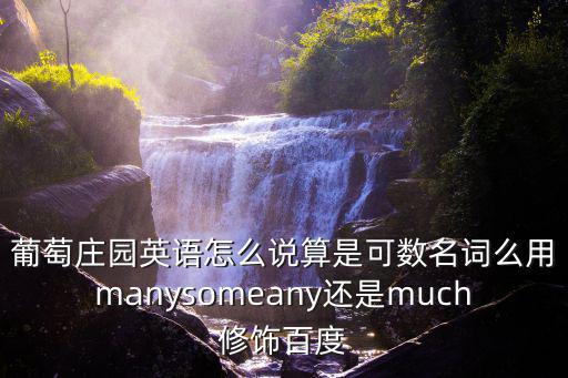 葡萄莊園英語怎么說算是可數名詞么用manysomeany還是much修飾百度