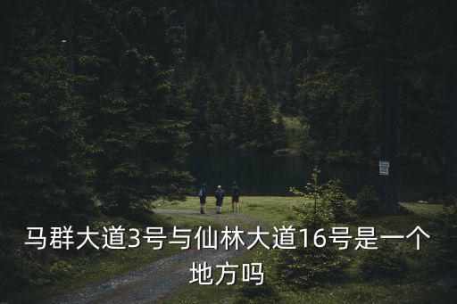 仙林大道，馬群大道3號與仙林大道16號是一個地方嗎