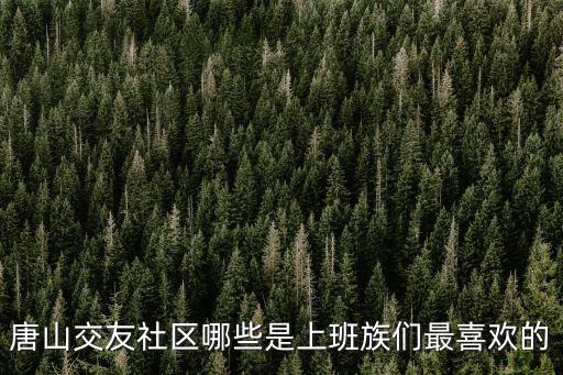 唐山交友社區哪些是上班族們最喜歡的