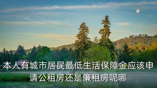 本人有城市居民最低生活保障金應(yīng)該申請公租房還是廉租房呢哪