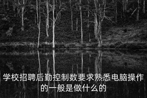 學校招聘后勤控制數要求熟悉電腦操作的一般是做什么的