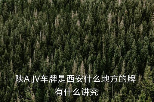 陜A JV車牌是西安什么地方的牌 有什么講究