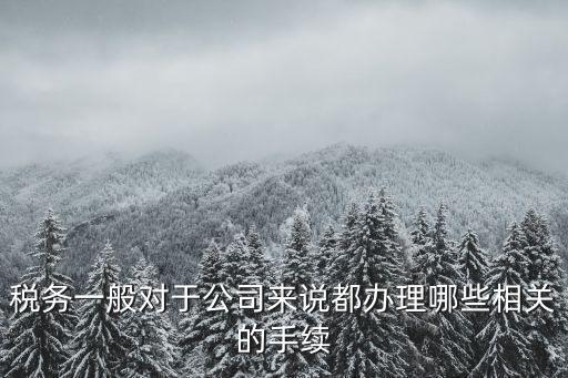 稅務辦理，請問剛成立的公司 稅務方面需要辦那些手續