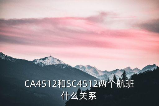 CA4512和SC4512兩個航班什么關系