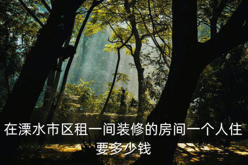 在溧水市區租一間裝修的房間一個人住要多少錢