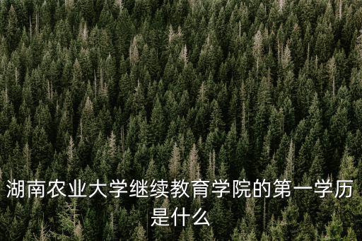 湖南農業大學繼續教育學院的第一學歷是什么