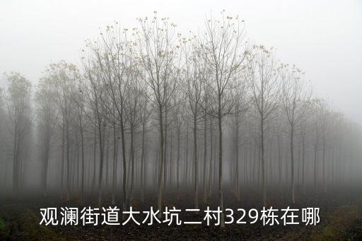 觀瀾大水坑，觀瀾街道大水坑二村329棟在哪