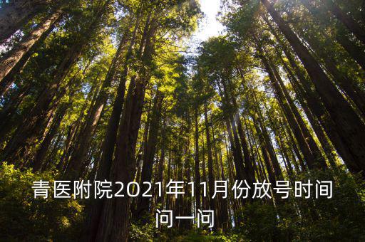 青醫(yī)附院2O21年11月份放號(hào)時(shí)間 問(wèn)一問(wèn)