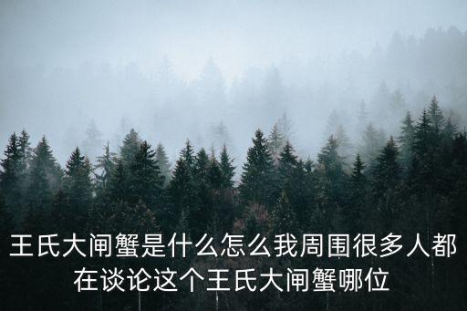 王氏大閘蟹，王氏大閘蟹是什么怎么我周圍很多人都在談論這個王氏大閘蟹哪位
