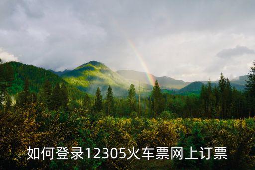 如何登錄12305火車票網上訂票