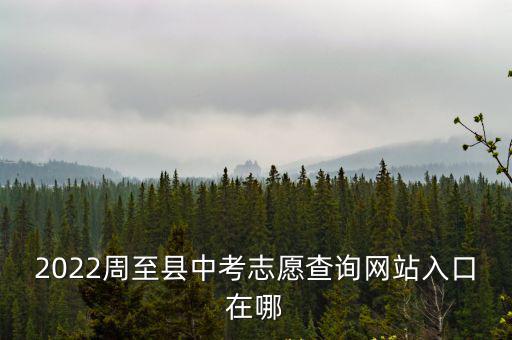 2022周至縣中考志愿查詢網(wǎng)站入口在哪