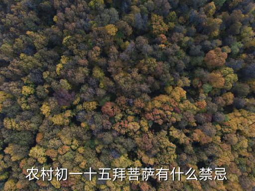 農村初一十五拜菩薩有什么禁忌