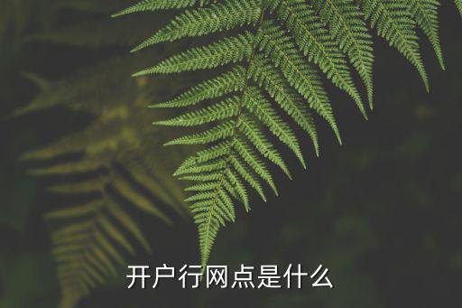 開戶網點，開戶行網點是什么