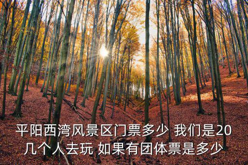 平陽西灣風景區門票多少 我們是20幾個人去玩 如果有團體票是多少