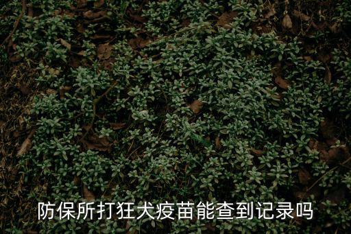 防保所打狂犬疫苗能查到記錄嗎