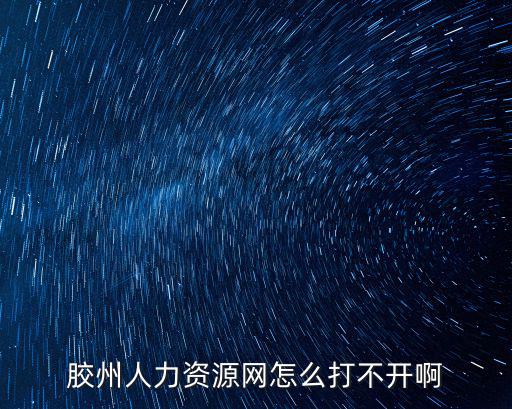 膠州人力資源網怎么打不開啊