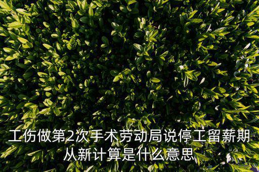 工傷做第2次手術勞動局說停工留薪期從新計算是什么意思
