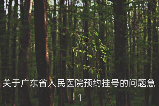 關于廣東省人民醫院預約掛號的問題急1