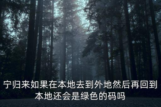 寧歸來如果在本地去到外地然后再回到本地還會是綠色的碼嗎
