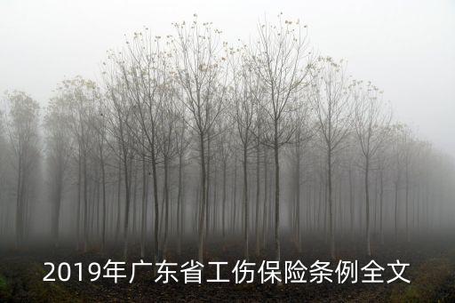 2019年廣東省工傷保險條例全文