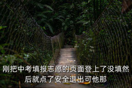 剛把中考填報(bào)志愿的頁(yè)面登上了沒(méi)填然后就點(diǎn)了安全退出可他那