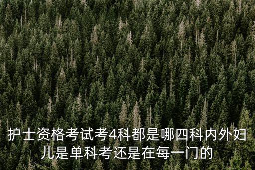 護士資格考試考4科都是哪四科內外婦兒是單科考還是在每一門的