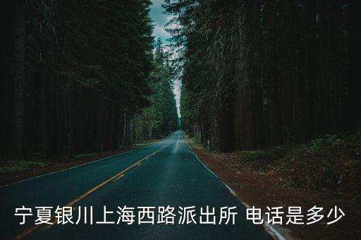 坡子街派出所，寧夏銀川上海西路派出所 電話是多少