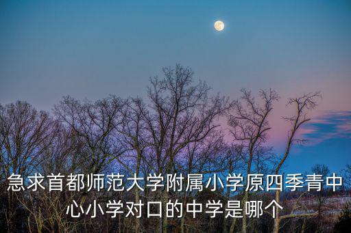 急求首都師范大學附屬小學原四季青中心小學對口的中學是哪個